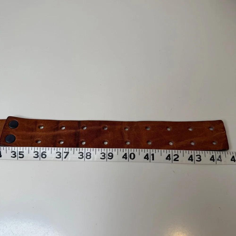 Cowboysbelt Amsterdam Leather Men's Belt Brown Double Prong Buckle Rugged 95 40
